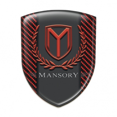 Mansory Domed Emblem Red Carbon Print 