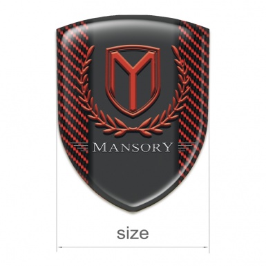 Mansory Domed Emblem Red Carbon Print 