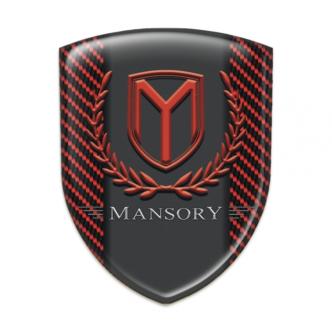 Mansory Domed Emblem Red Carbon Print 