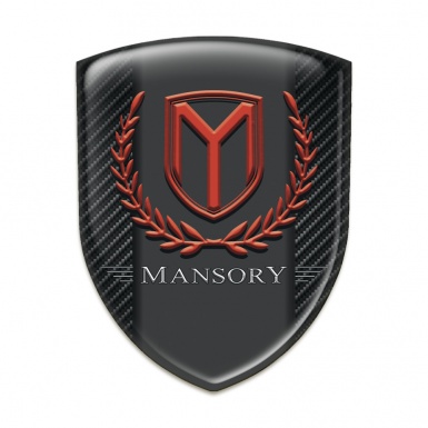 Mansory 3D Gel Emblem Black Fibers Print 