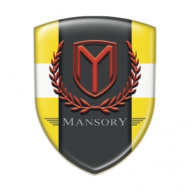 Mansory Car Accessories Badge Yellow with White band Print 