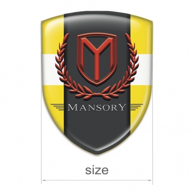 Mansory Car Accessories Badge Yellow with White band Print 