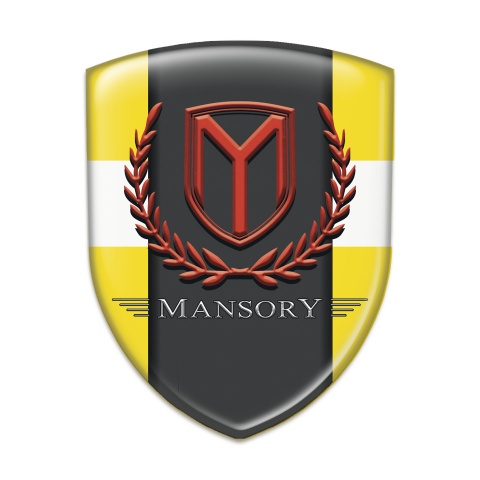 Mansory Car Accessories Badge Yellow with White band Print 