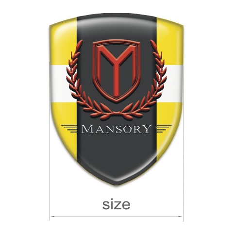 Mansory Car Accessories Badge Yellow with White band Print 