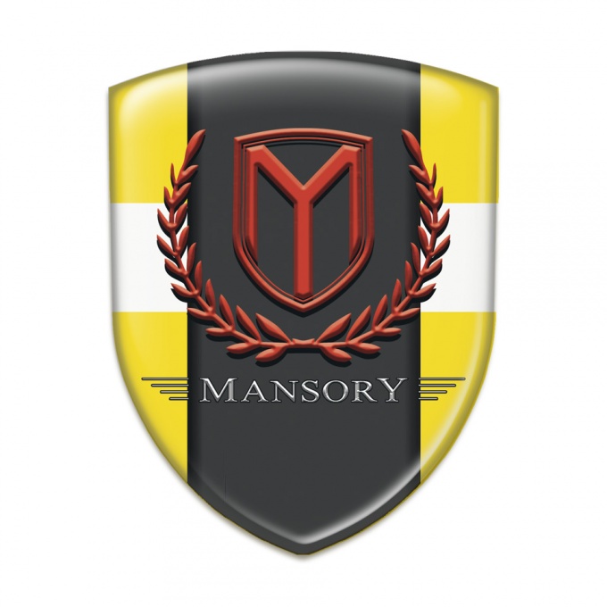 Mansory Car Accessories Badge Yellow with White band Print 