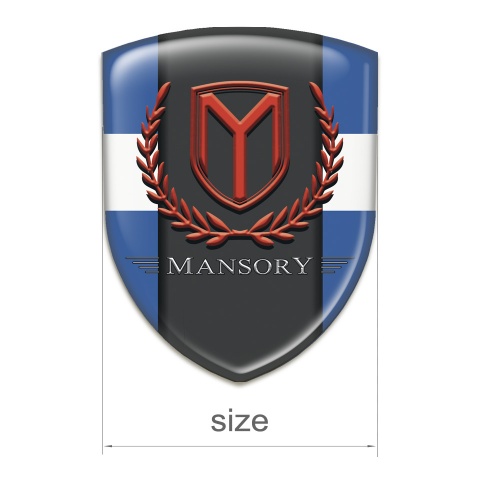 Mansory Self Adhesive Car logo Emblem Blue with White Band Print 