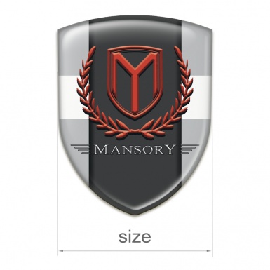 Mansory Silicone Car Decal Badge Grey with White Band Print 