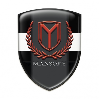 Mansory Silicone Badge Black with White Band print 