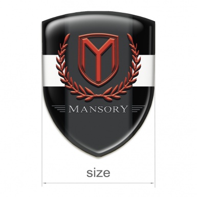 Mansory Silicone Badge Black with White Band print 