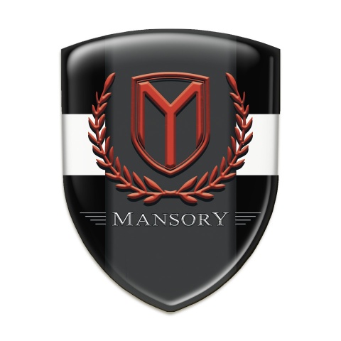 Mansory Silicone Badge Black with White Band print 