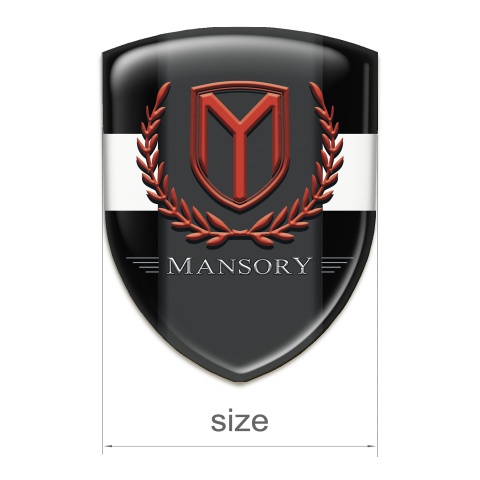 Mansory Silicone Badge Black with White Band print 