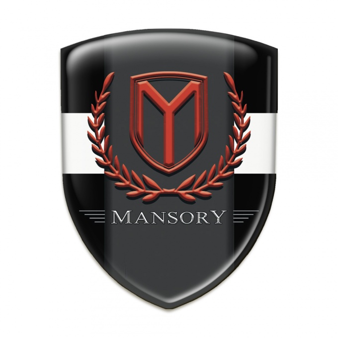 Mansory Silicone Badge Black with White Band print 