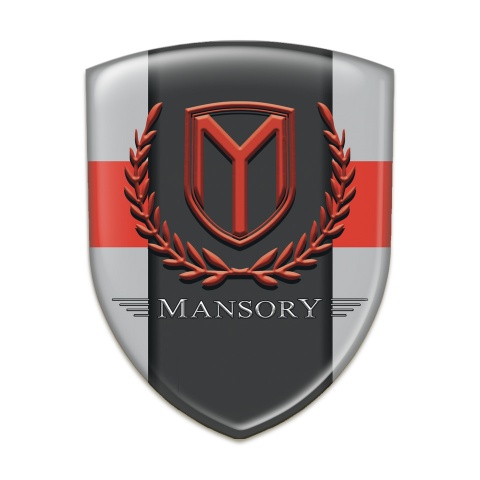 Mansory Auto Emblem Grey with Red Band Print 