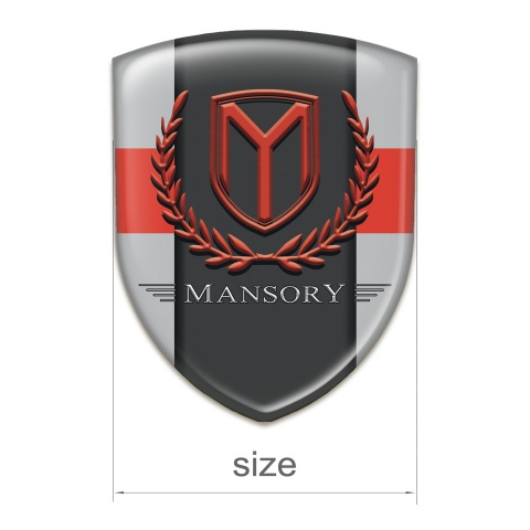 Mansory Auto Emblem Grey with Red Band Print 