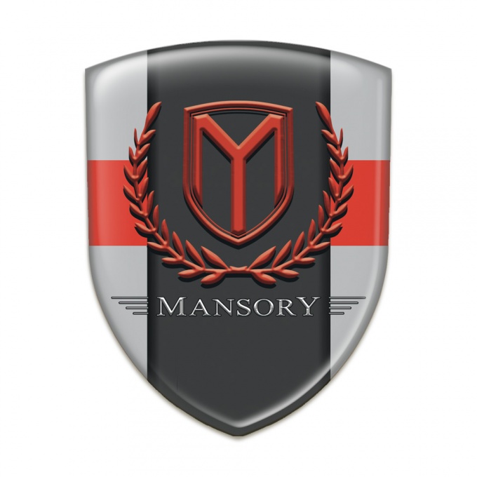 Mansory Auto Emblem Grey with Red Band Print 