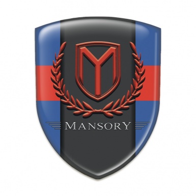 Mansory Emblem Badge Logo Blue with Red Band Print 