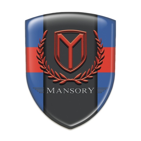 Mansory Emblem Badge Logo Blue with Red Band Print 