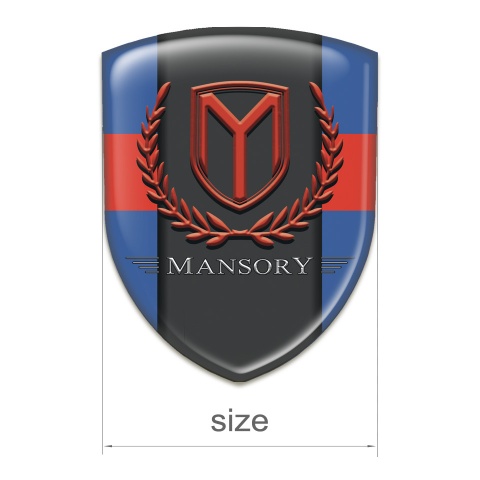 Mansory Emblem Badge Logo Blue with Red Band Print 
