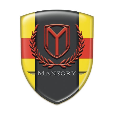 Mansory Logo Emblem Yellow with Red Band Print 
