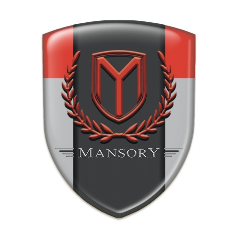 Mansory Tuning Emblem Grey Red Print 