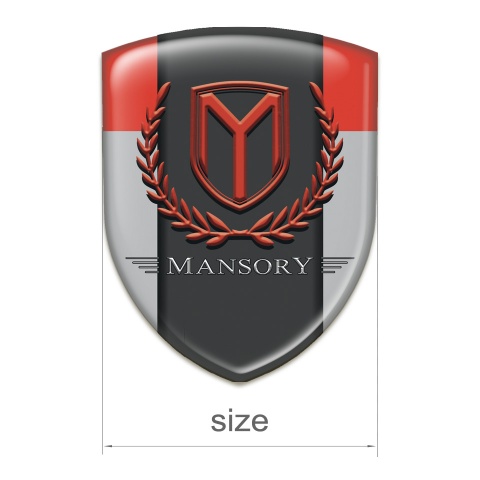 Mansory Tuning Emblem Grey Red Print 