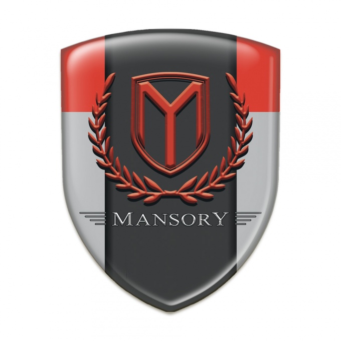 Mansory Tuning Emblem Grey Red Print 