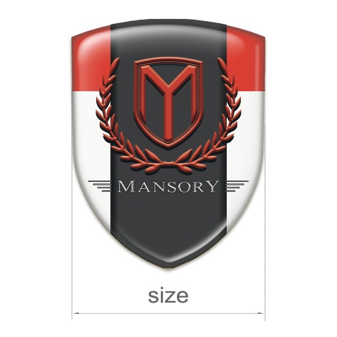 Mansory Self Adhesive Emblem Logo White Red Print 