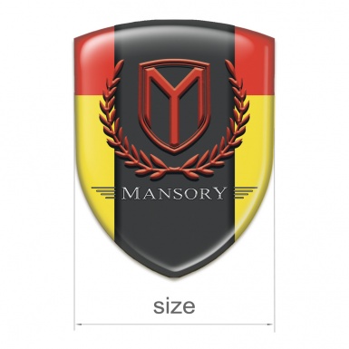 Mansory Domed Emblem Yellow Red Print 