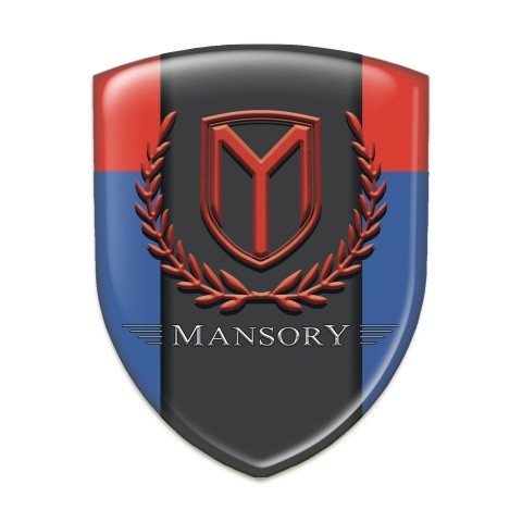 Mansory 3D Gel Emblem Blue Red Print 