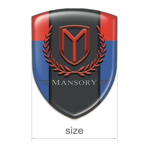 Mansory 3D Gel Emblem Blue Red Print 