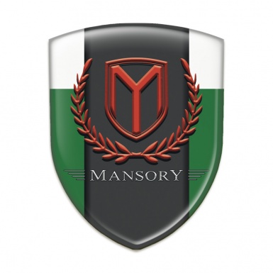 Mansory Resin Sticker Green White Print 