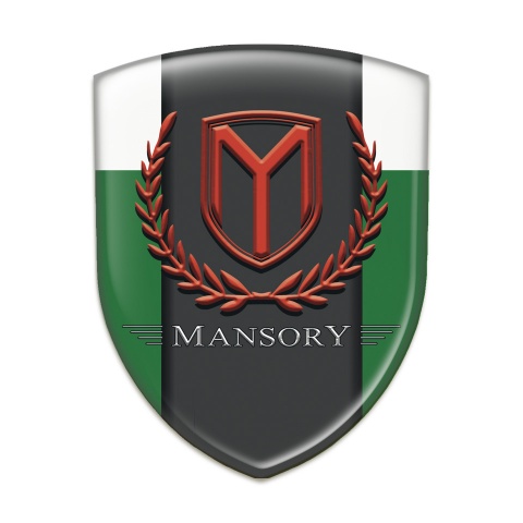 Mansory Resin Sticker Green White Print 