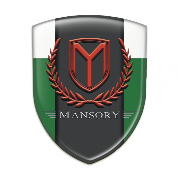 Mansory Resin Sticker Green White Print 
