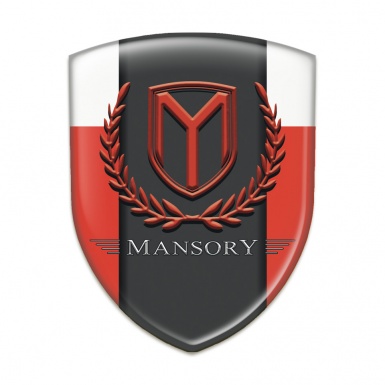 Mansory 3D Gel Emblem Red White Print 