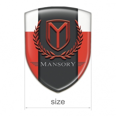 Mansory 3D Gel Emblem Red White Print 