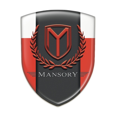 Mansory 3D Gel Emblem Red White Print 