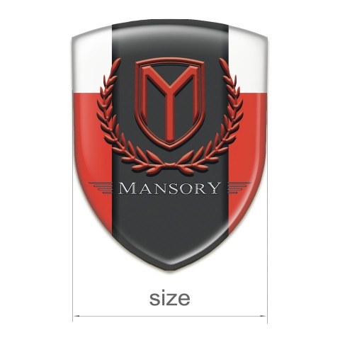 Mansory 3D Gel Emblem Red White Print 