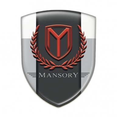 Mansory Tuning Badge  Grey White Print 