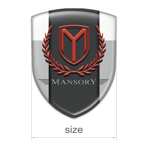 Mansory Tuning Badge  Grey White Print 