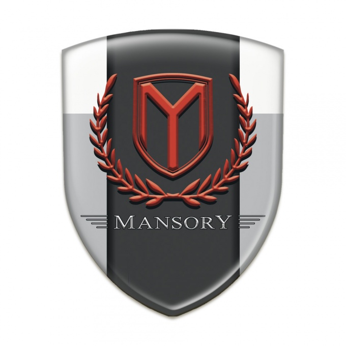 Mansory Tuning Badge  Grey White Print 
