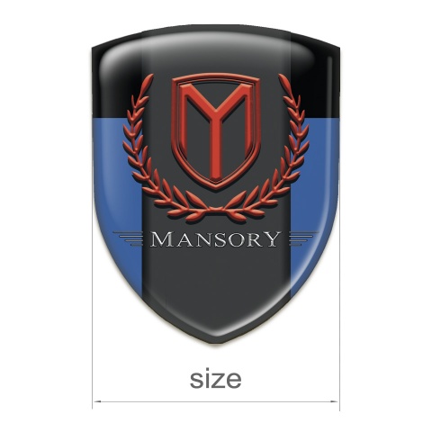Mansory Self Adhesive Car logo Emblem Blue Black Print 