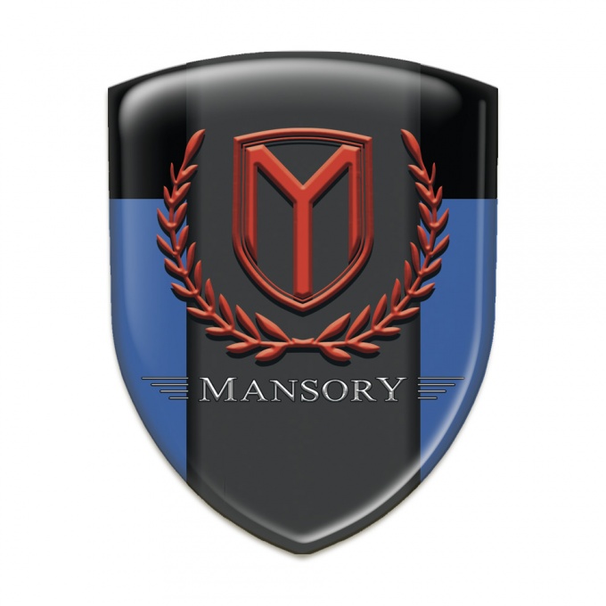 Mansory Self Adhesive Car logo Emblem Blue Black Print 