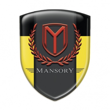 Mansory Car Interior Badge Yellow Black Print 