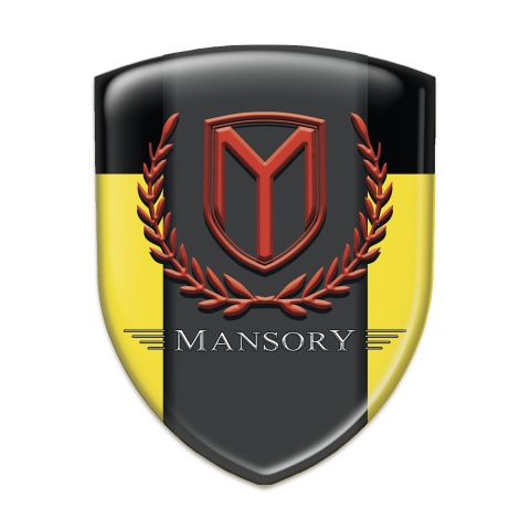 Mansory Car Interior Badge Yellow Black Print 