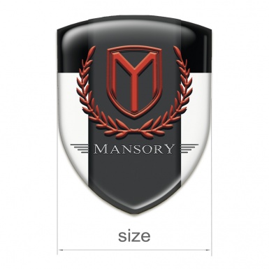 Mansory Silicone Car Decal Badge White Black Print 