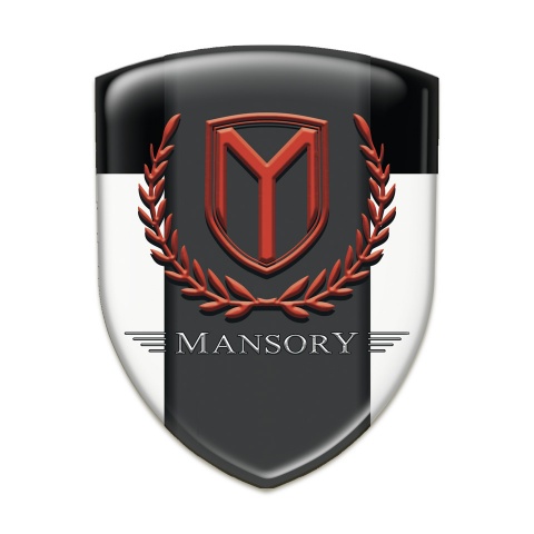 Mansory Silicone Car Decal Badge White Black Print 