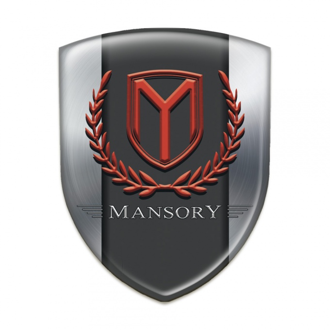 Mansory Emblem Badge Logo Stylish Silver Print 