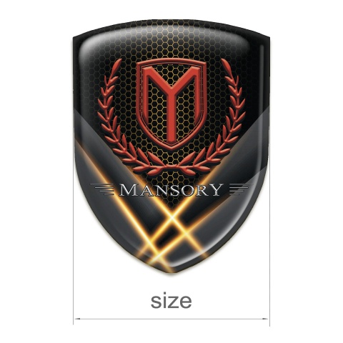 Mansory Self Adhesive Car logo Emblem with orange Crossed Lights effect 