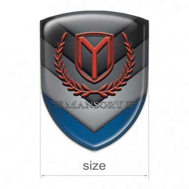 Mansory Silicone Car Decal Badge Multicolour V Shape details 