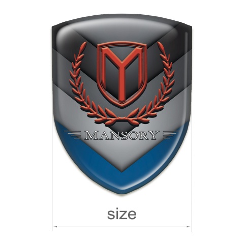 Mansory Silicone Car Decal Badge Multicolour V Shape details 